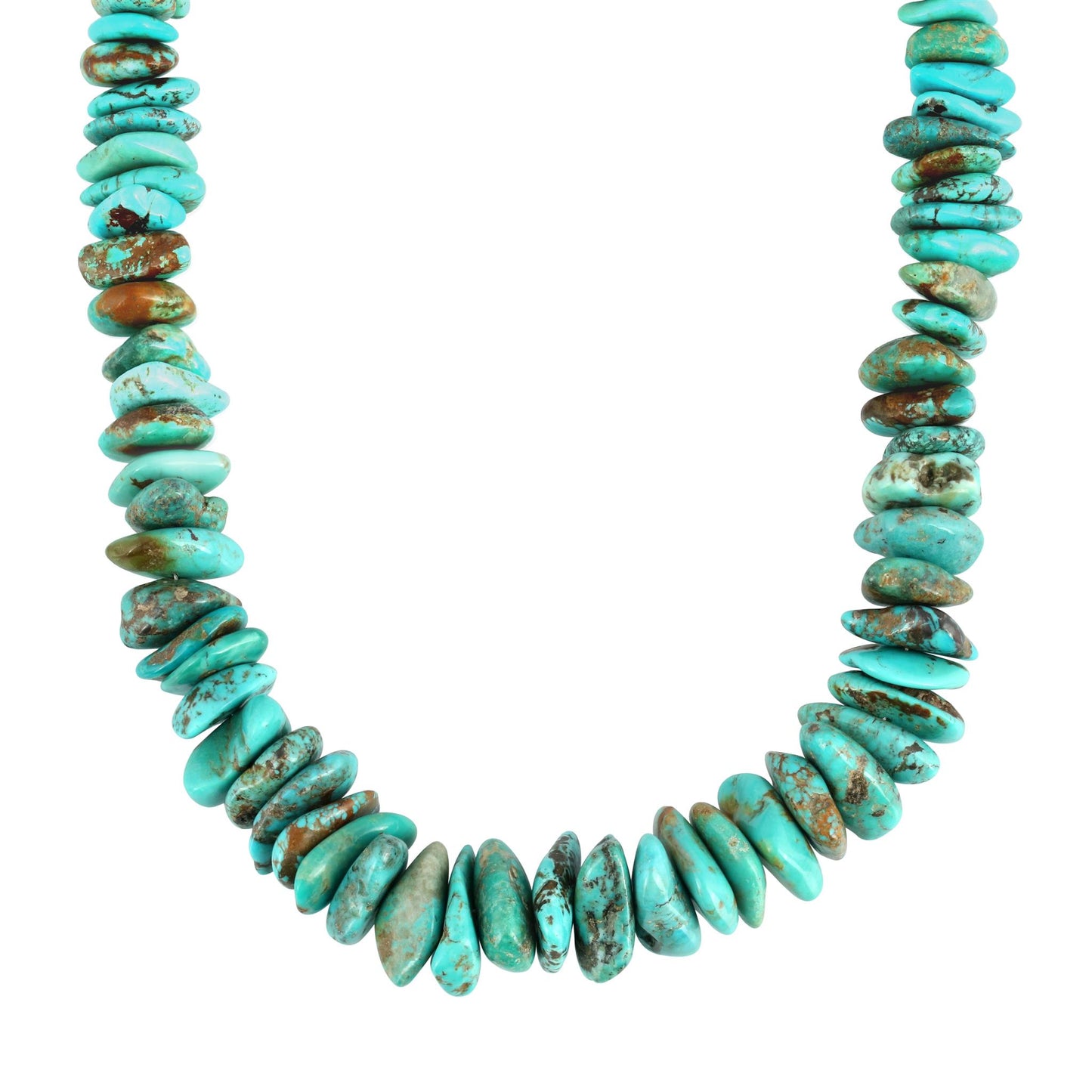 Sterling Silver Shades of Turquoise Bead Necklace, 18 and 21 Inches
