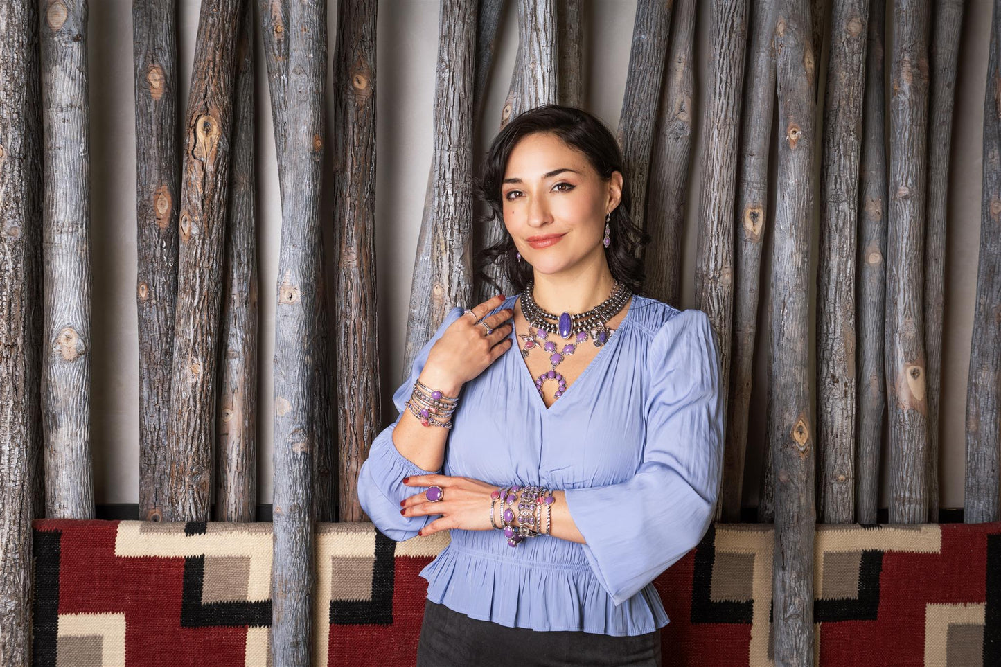 EXCLUSIVELY OURS! Sterling Silver Phosphosiderite V-Shaped Naja Necklace, 17 to 20 Inches