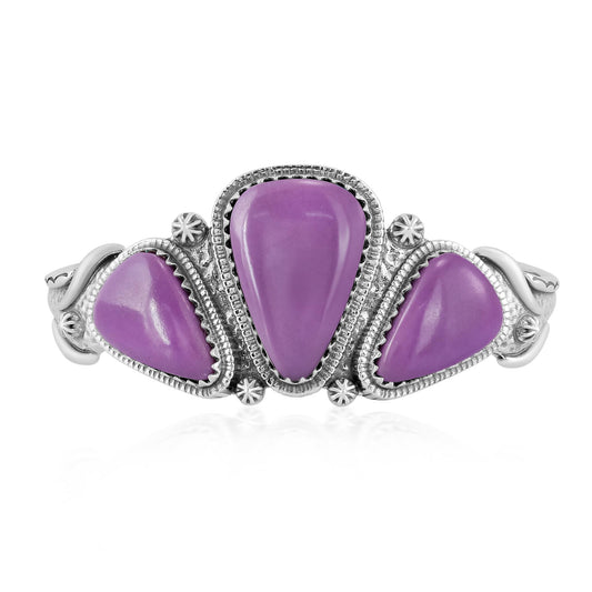 EXCLUSIVELY OURS! Sterling Silver Phosphosiderite 3-Stone Triangle Cuff