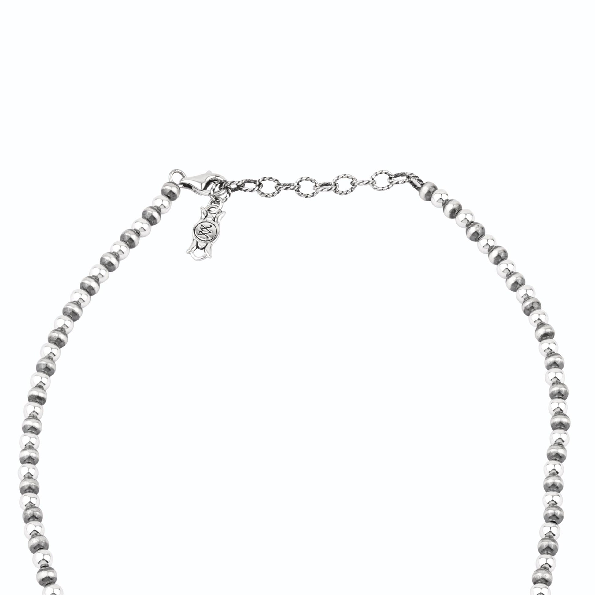  Sterling Silver Rhodonite Oval Cluster Naja Necklace