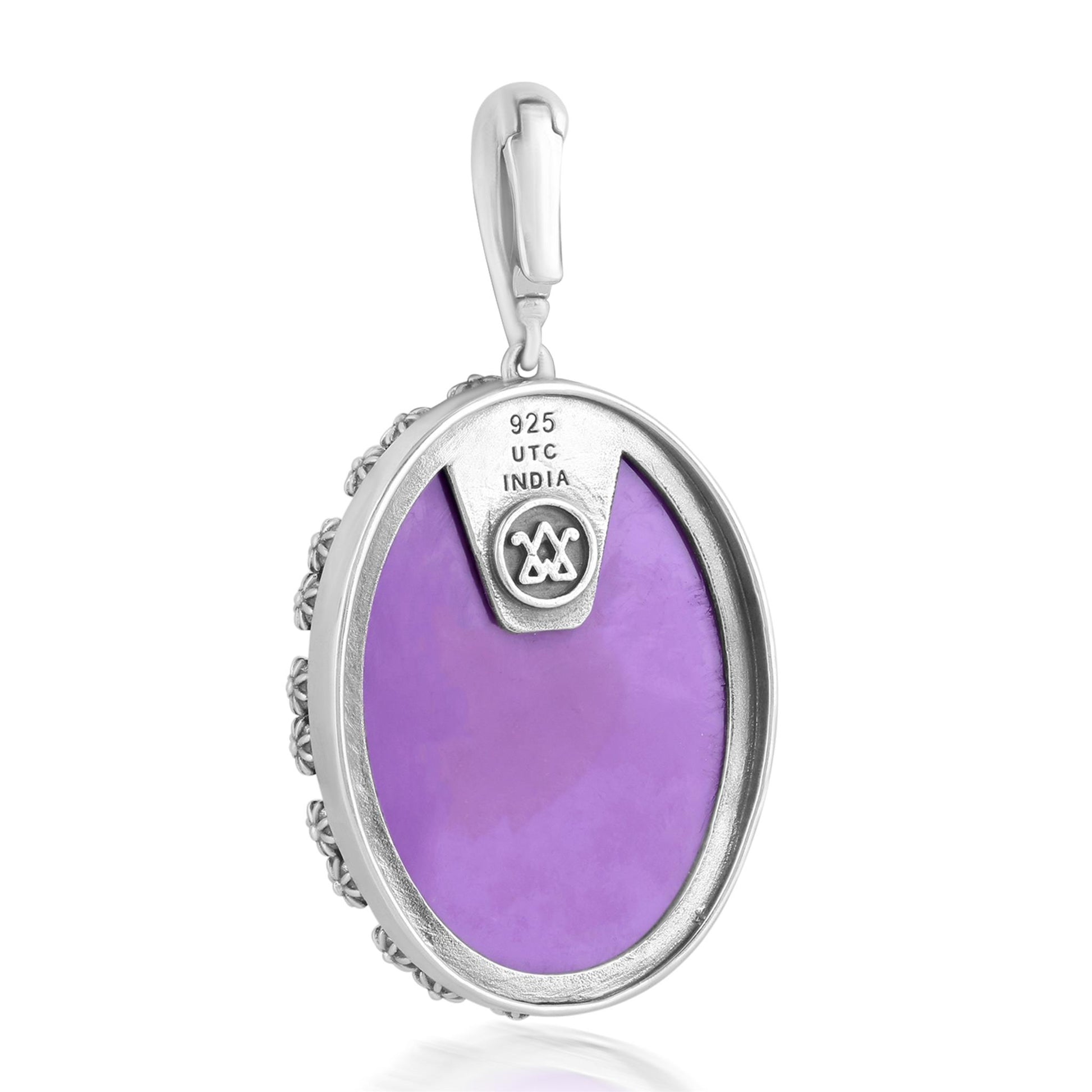 Sterling Silver Phosphosiderite Oval Pendant Enhancer