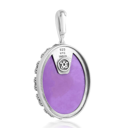 Sterling Silver Phosphosiderite Oval Pendant Enhancer