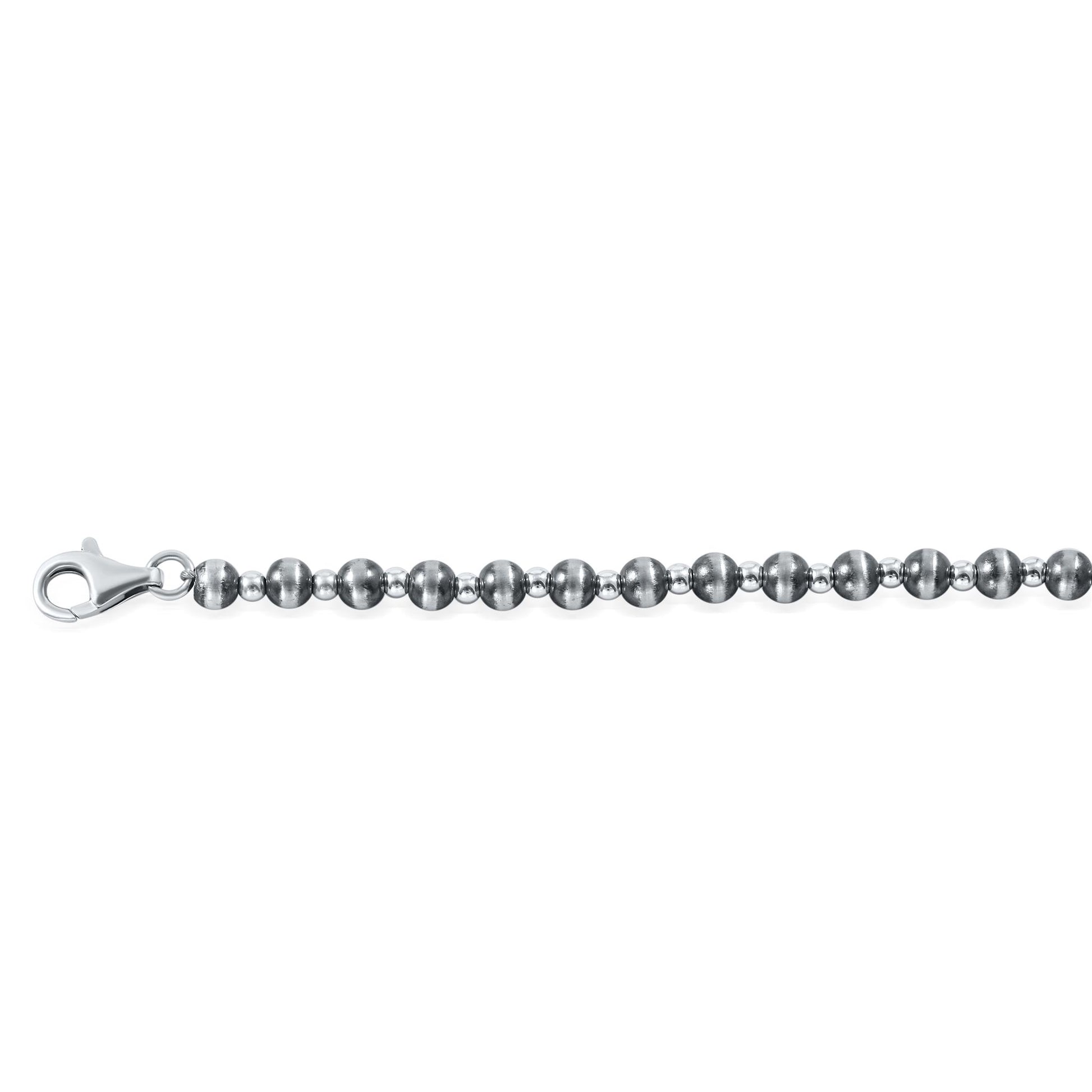 Sterling Silver Sleeping Beauty Bead and Station Bar Necklace