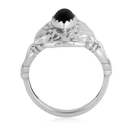 EXCLUSIVELY OURS! Sterling Silver Black Onyx Fritz Casuse Arrowhead Ring Sizes 5 to 10