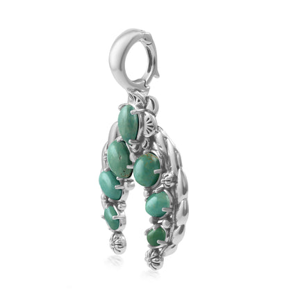 Sterling Silver Green Turquoise Twisted Rope Naja Pendant Enhancer