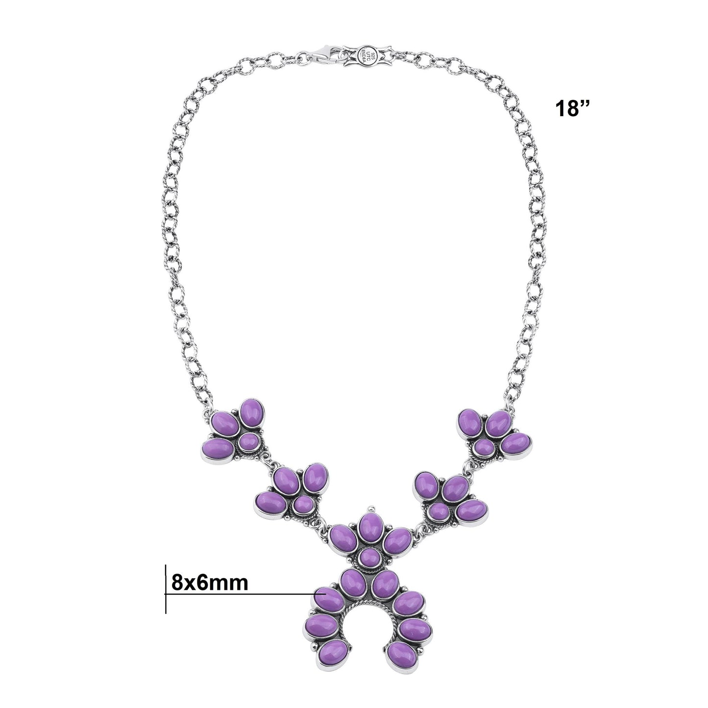 LIMITED EDITION! Sterling Silver Phosphosiderite Cluster Naja Necklace, 18 Inches