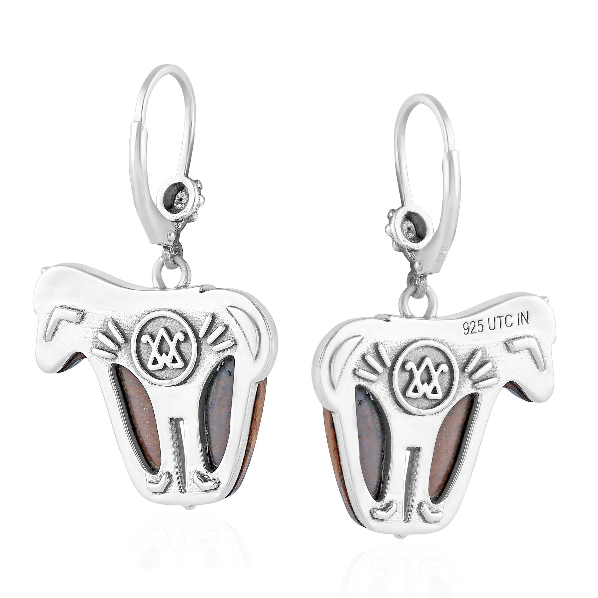Sterling Silver Tiger's Eye Spirit Horse Lever Back Earrings
