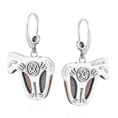 Sterling Silver Tiger's Eye Spirit Horse Lever Back Earrings