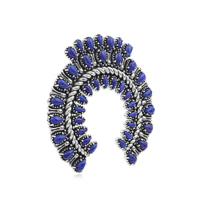 Sterling Silver Lapis Petit Point Naja Pendant Enhancer