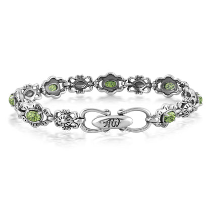 EXCLUSIVELY OURS! Sterling Silver Serpentine Concha Link Bracelet, Sizes Small to Large