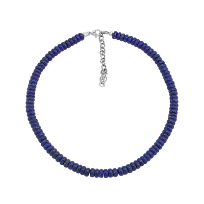 Sterling Silver Lapis Bead Necklace