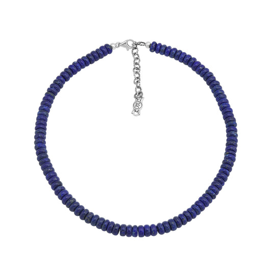 Sterling Silver Lapis Bead Necklace