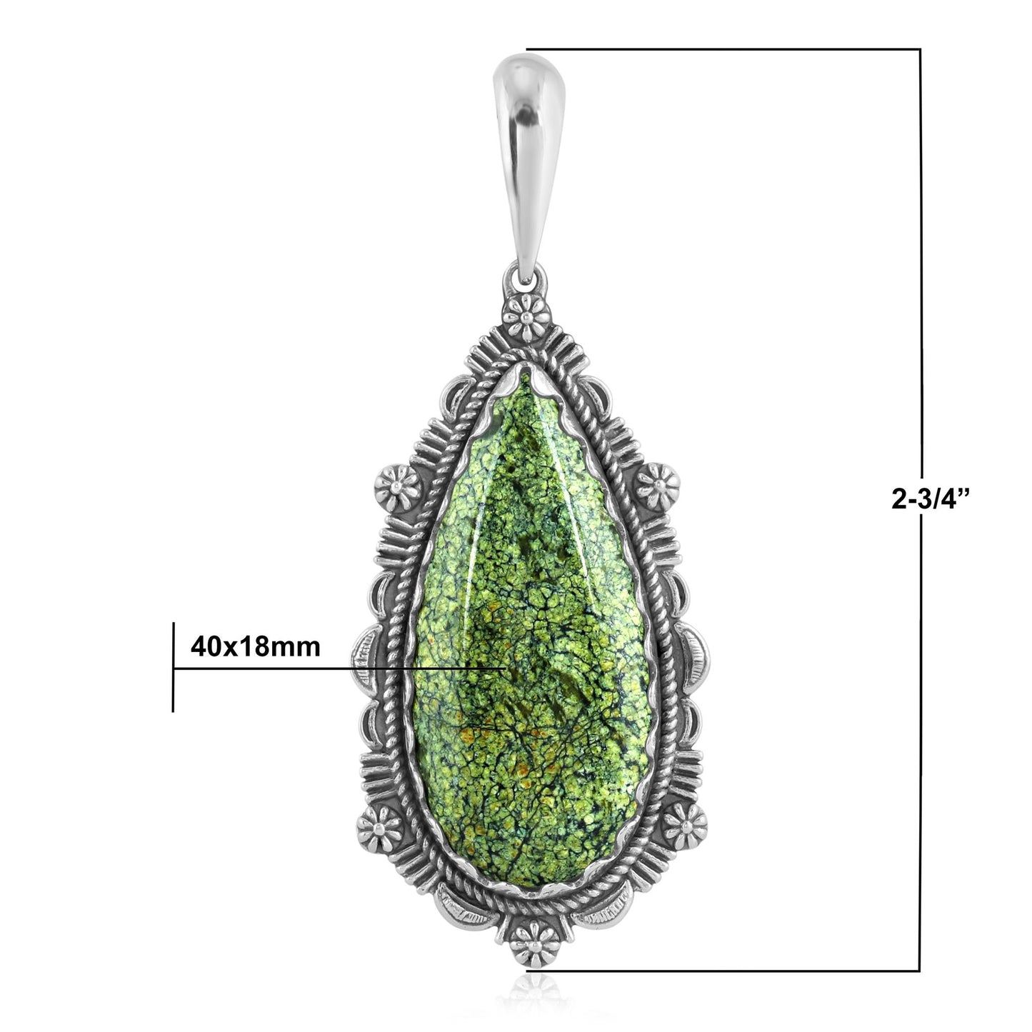 EXCLUSIVELY OURS! Sterling Silver Serpentine Teardrop Bordered Design Pendant Enhancer