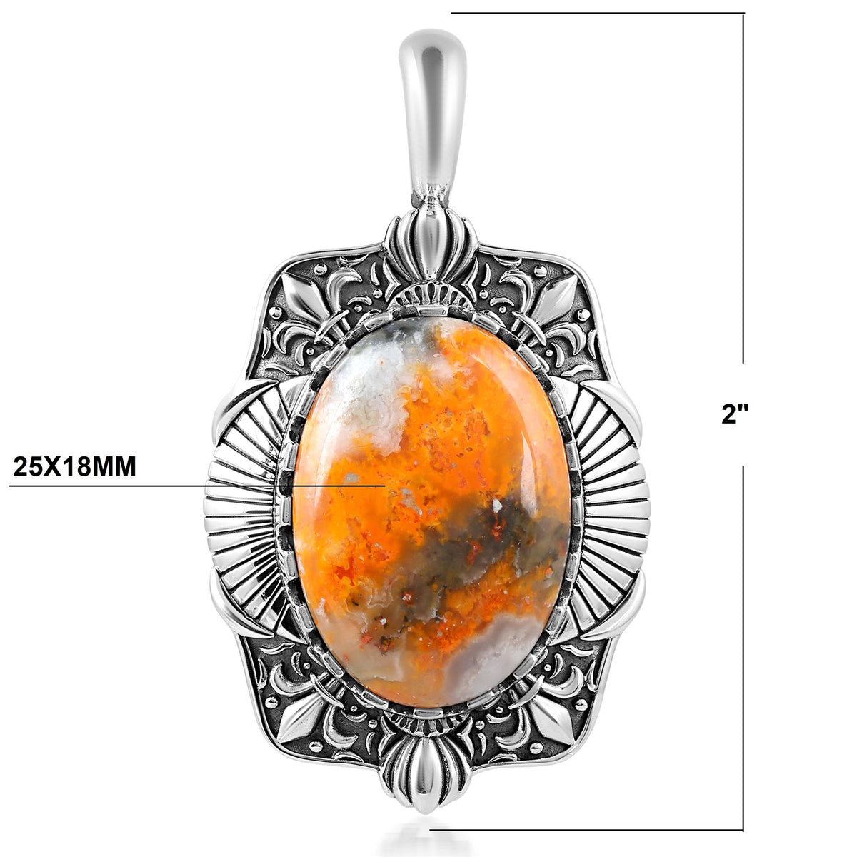 Sterling Silver Bumblebee Jasper Oval Pendant Enhancer