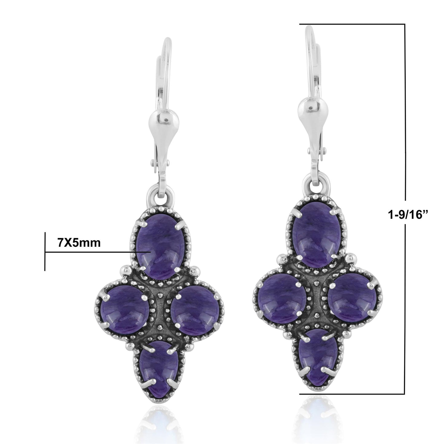 EXCLUSIVELY OURS! Sterling Silver Charoite Lever Back Dangle Earrings