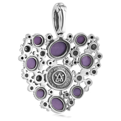 EXCLUSIVELY OURS! Sterling Silver Phosphosiderite Heart Cluster Pendant Enhancer