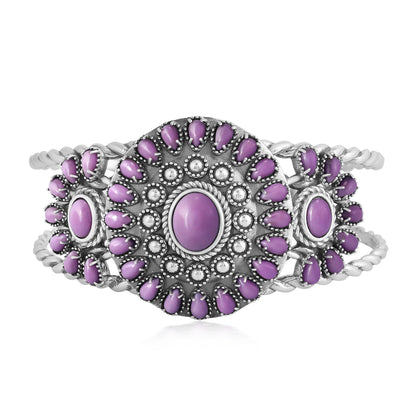 EXCLUSIVELY OURS! Sterling Silver Phosphosiderite Bold Pear and Oval Cut Cuff Bracelet, Sizes Small to Large