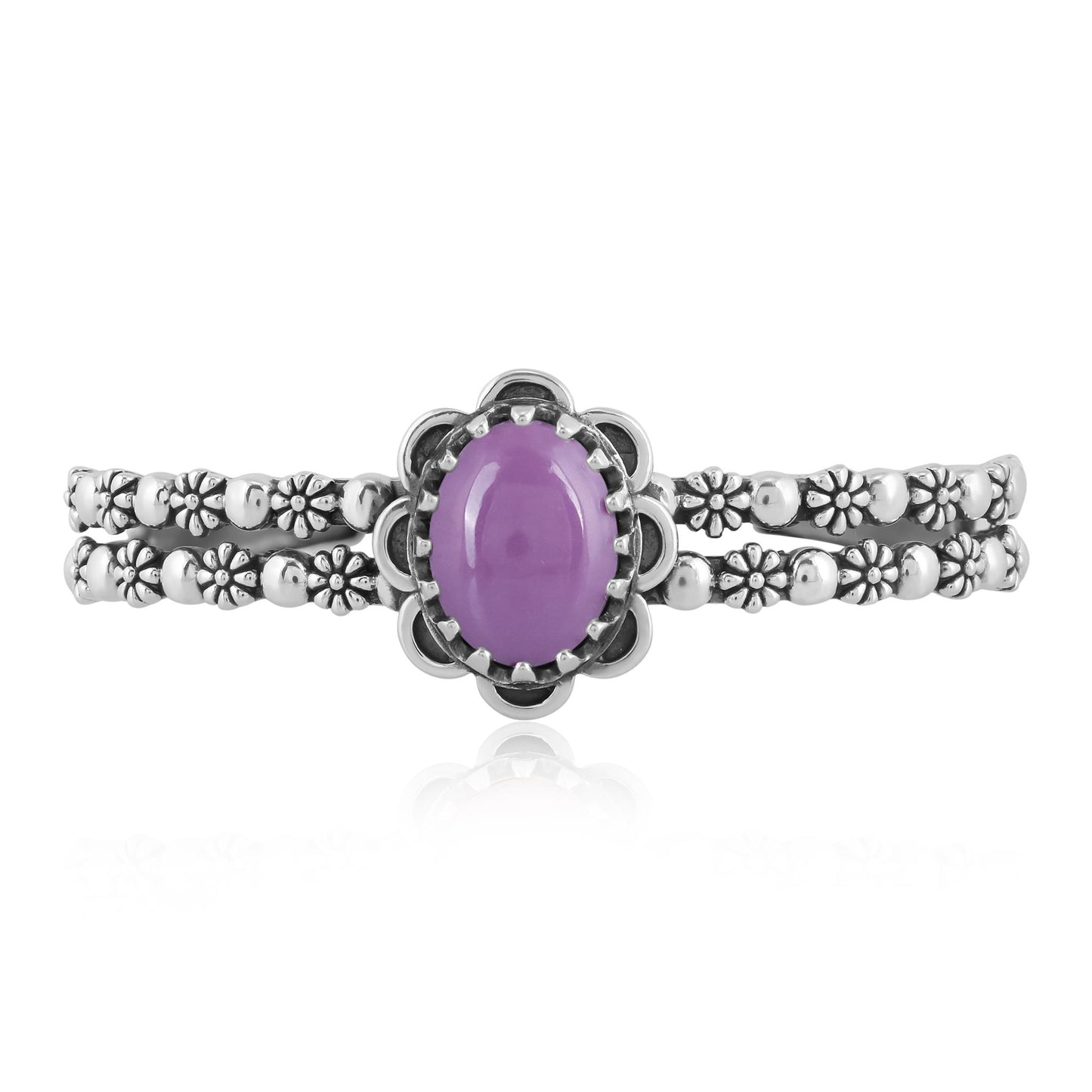 Sterling Silver Phosphosiderite Double Row Cuff Bracelet