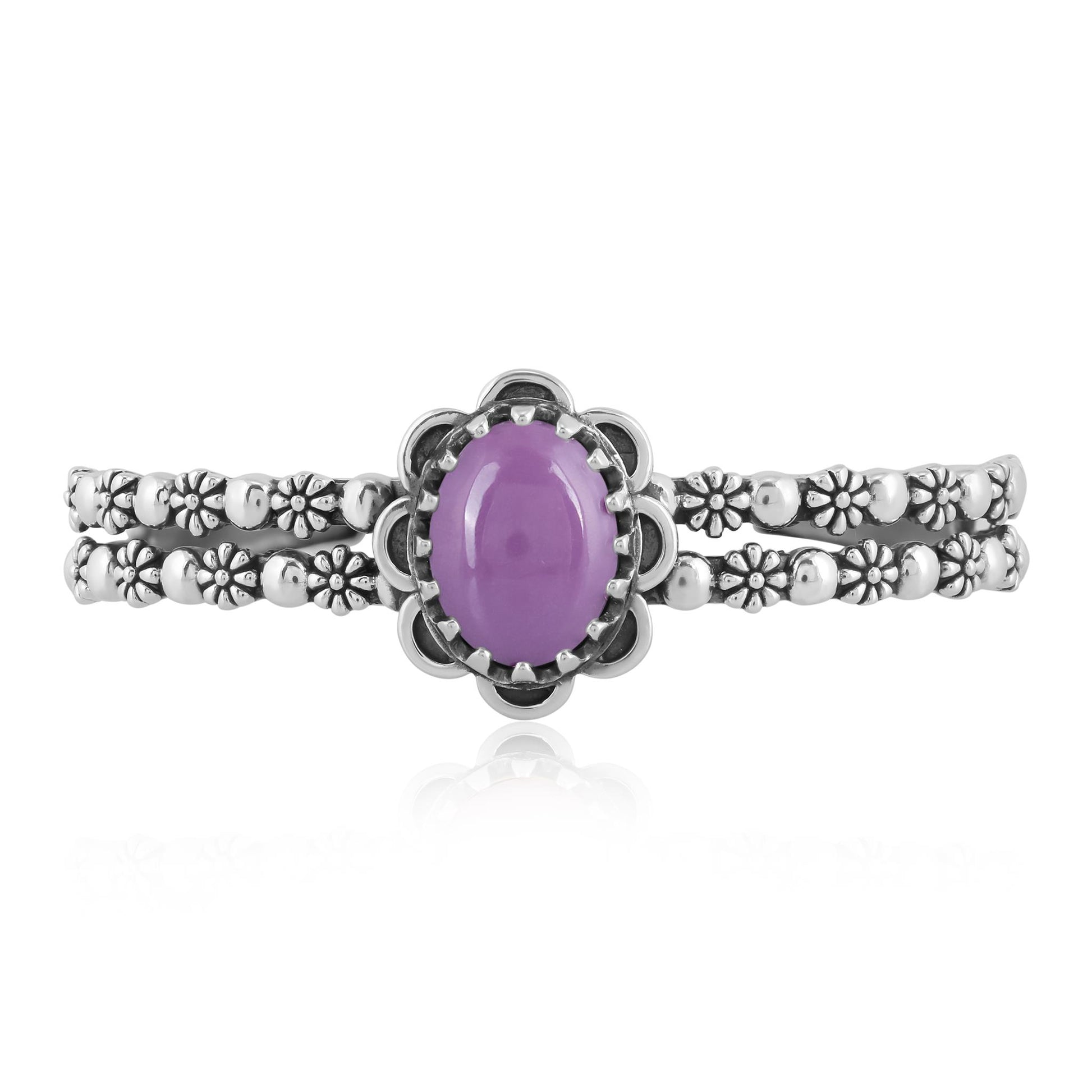 Sterling Silver Phosphosiderite Double Row Cuff Bracelet