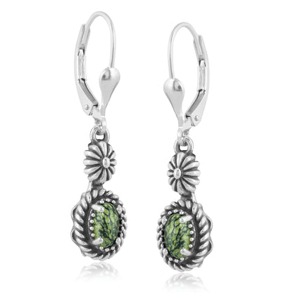 EXCLUSIVELY OURS! Sterling Silver Serpentine Floral and Rope Design Dangle Earrings