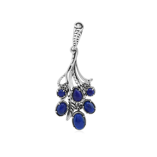 EXCLUSIVELY OURS! Sterling Silver Lapis Leaf and Concha Cascading Pendant Enhancer