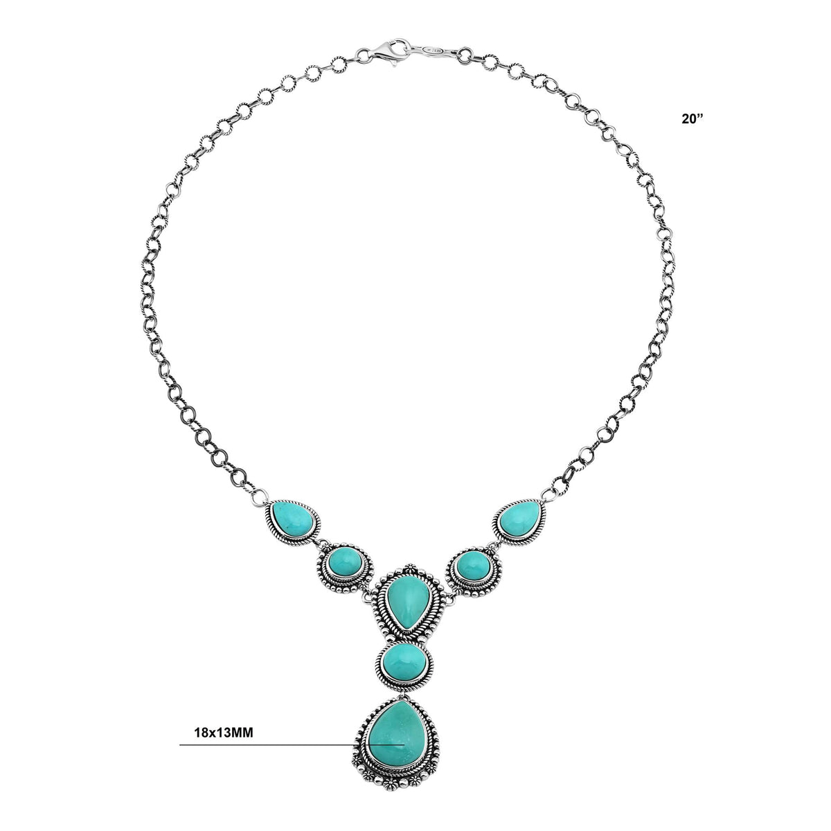 LIMITED EDITION! Sterling Silver Kingman Turquoise Rope and Bead Necklace
