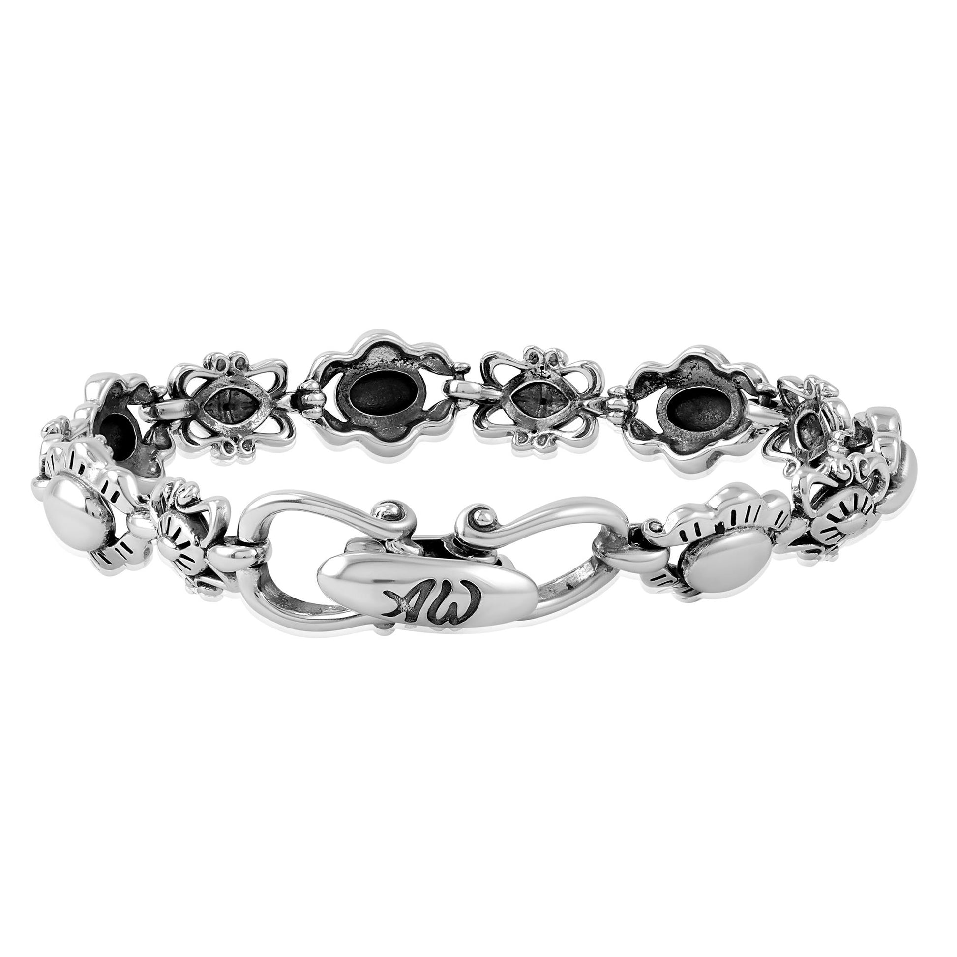 Sterling Silver Concha Link Bracelet, Sizes Small to Large