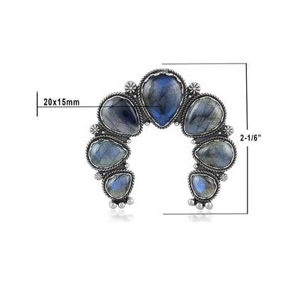 Sterling Silver Labradorite Large Naja Pendant Enhancer