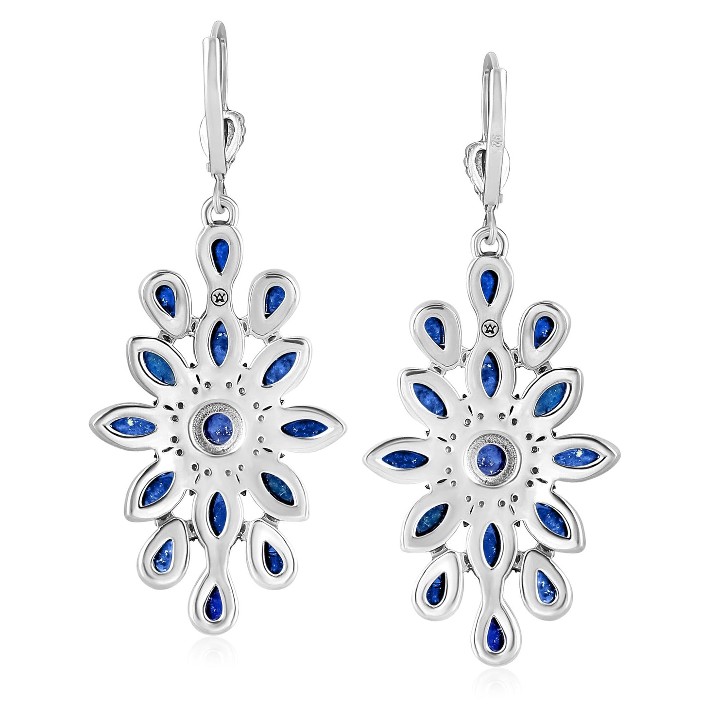 EXCLUSIVELY OURS! Sterling Silver Lapis Cluster Dangle Earrings