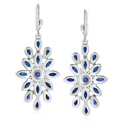 EXCLUSIVELY OURS! Sterling Silver Lapis Cluster Dangle Earrings