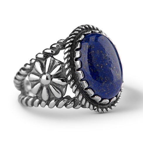 Sterling Silver Blue Lapis Bold Oval Ring