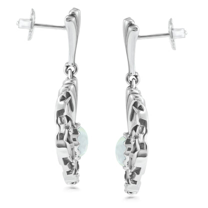 Sterling Silver Mother of Pearl Fritz Casuse Oval Gemstone Naja Earrings