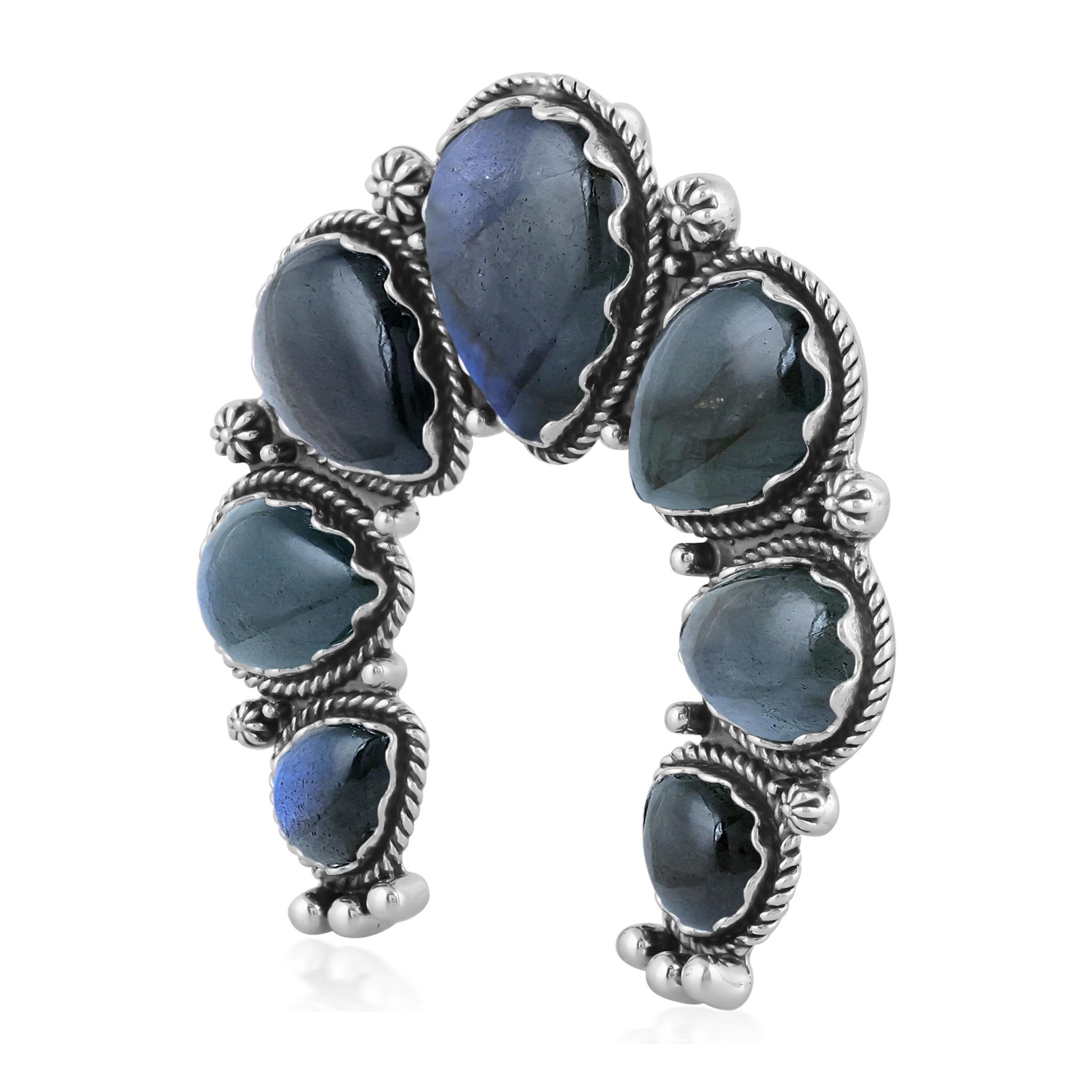 Sterling Silver Labradorite Large Naja Pendant Enhancer