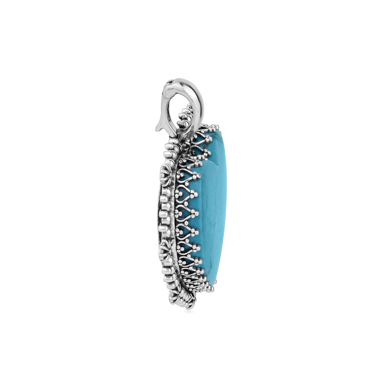 EXCLUSIVELY OURS! Sterling Silver Kingman Turquoise Heart Pendant Enhancer