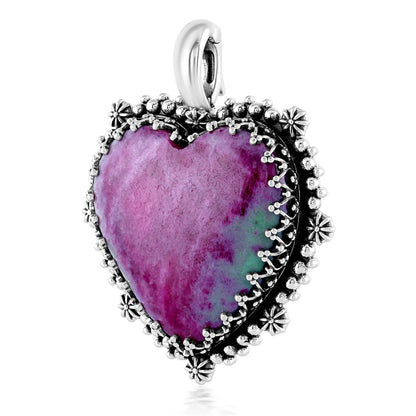 EXCLUSIVELY OURS! Sterling Silver Ruby Zoisite Heart Pendant Enhancer