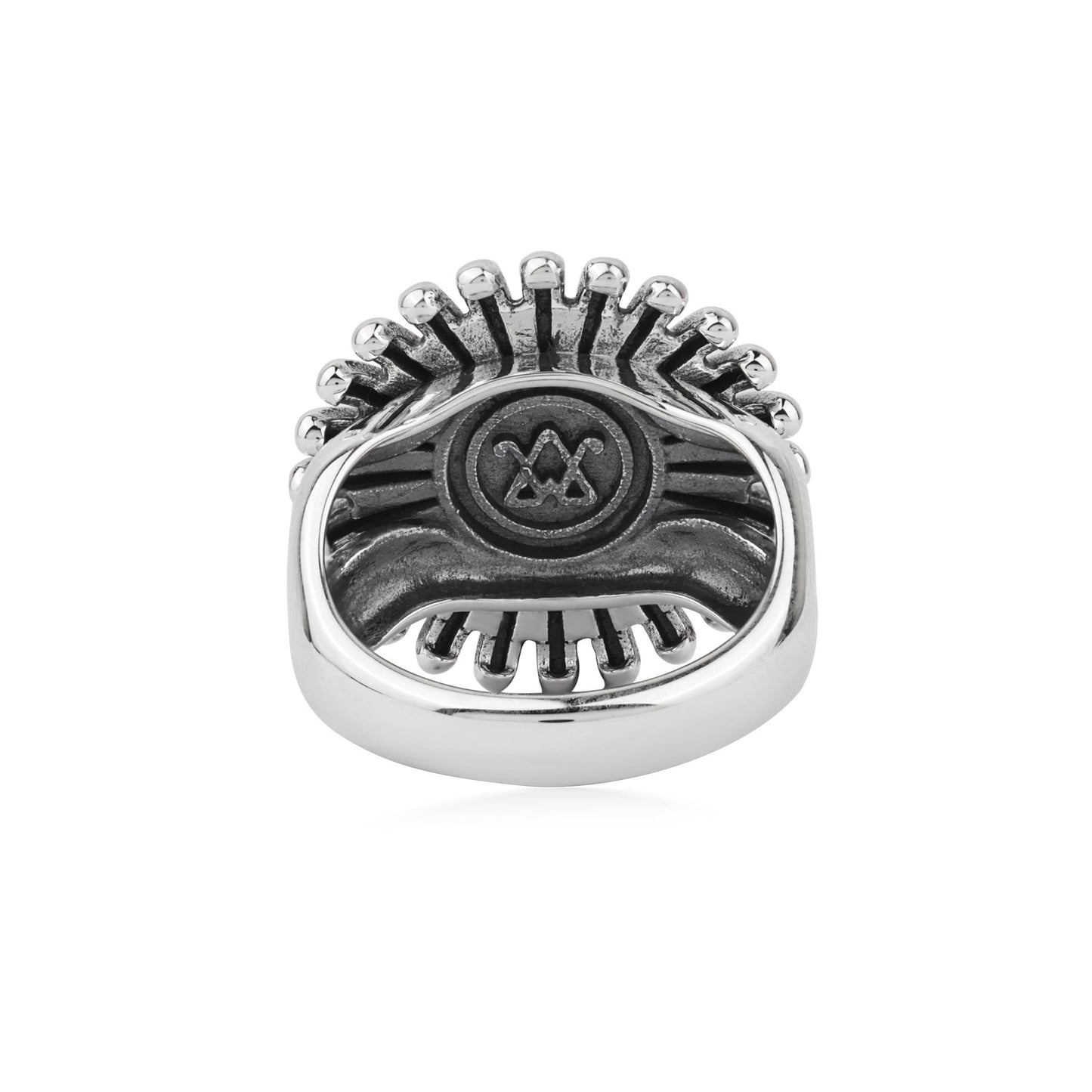  Sterling Silver White Mother of Pearl Concha Ray Ring