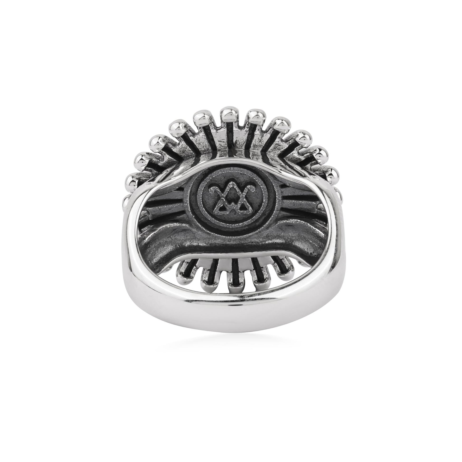  Sterling Silver White Mother of Pearl Concha Ray Ring