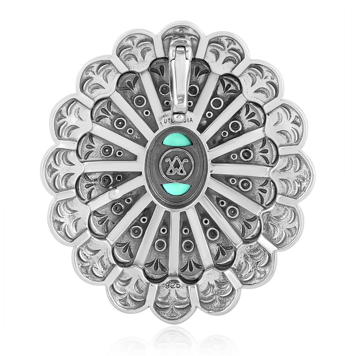 Sterling Silver Green Turquoise Butterfly and Dragonfly Pendant Enhancer