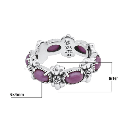 Sterling Silver Phosphosiderite Oval Concha Band Ring