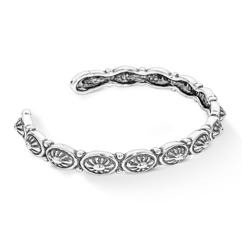 Sterling Silver Concha Stackable Cuff Bracelet