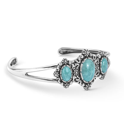 Sterling Silver Green Turquoise Cuff Bracelet