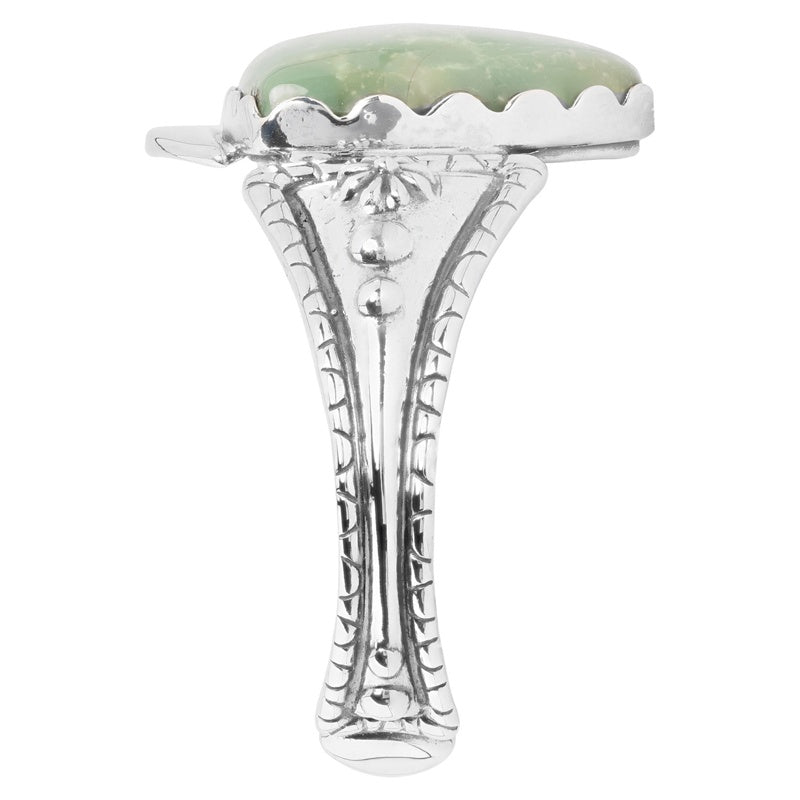 Sterling Silver Green Turquoise Arrowhead Gemstone Cuff Bracelet Size S, M, L