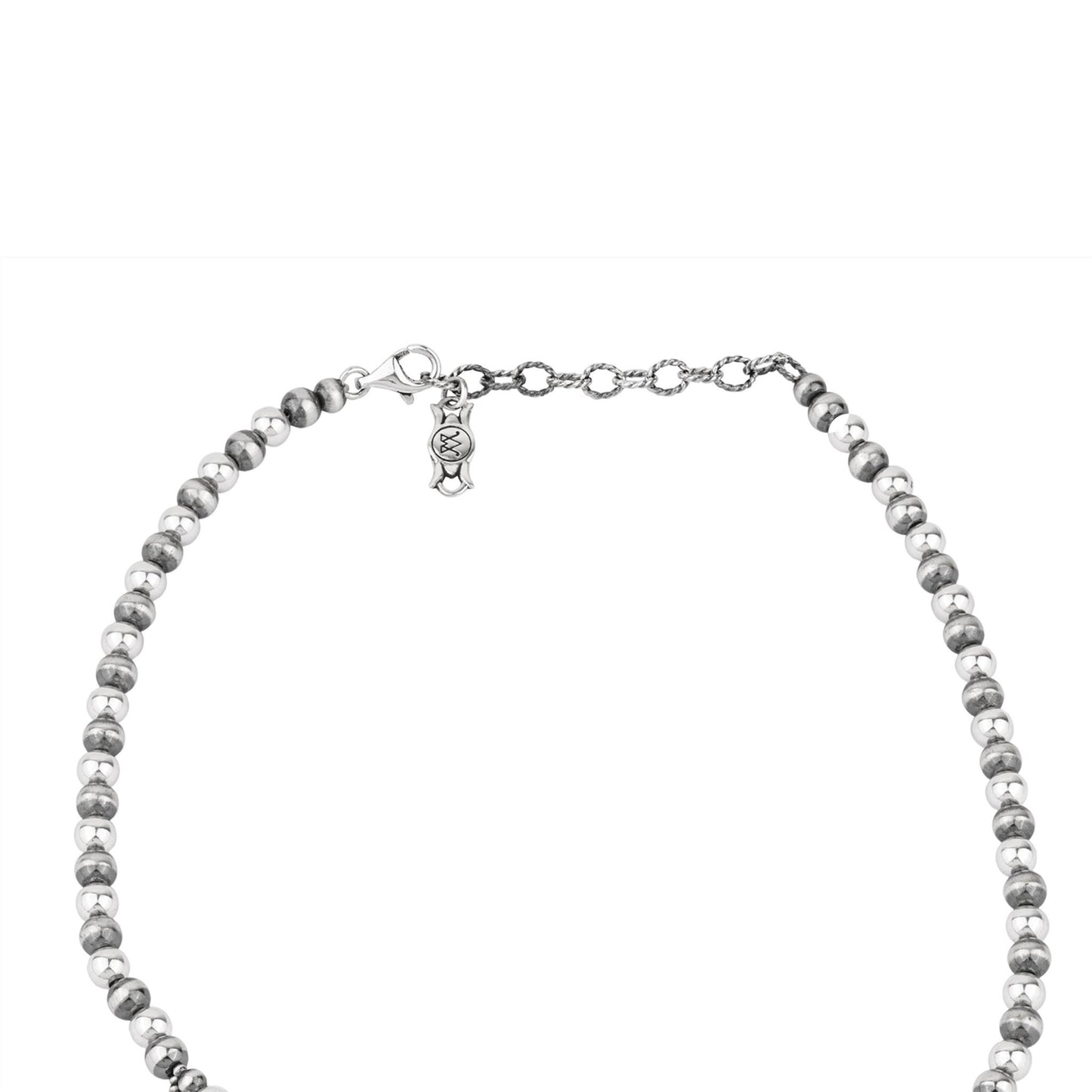  Sterling Silver Rhodonite Petit Point Naja Squash Blossom Necklace