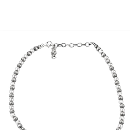  Sterling Silver Rhodonite Petit Point Naja Squash Blossom Necklace