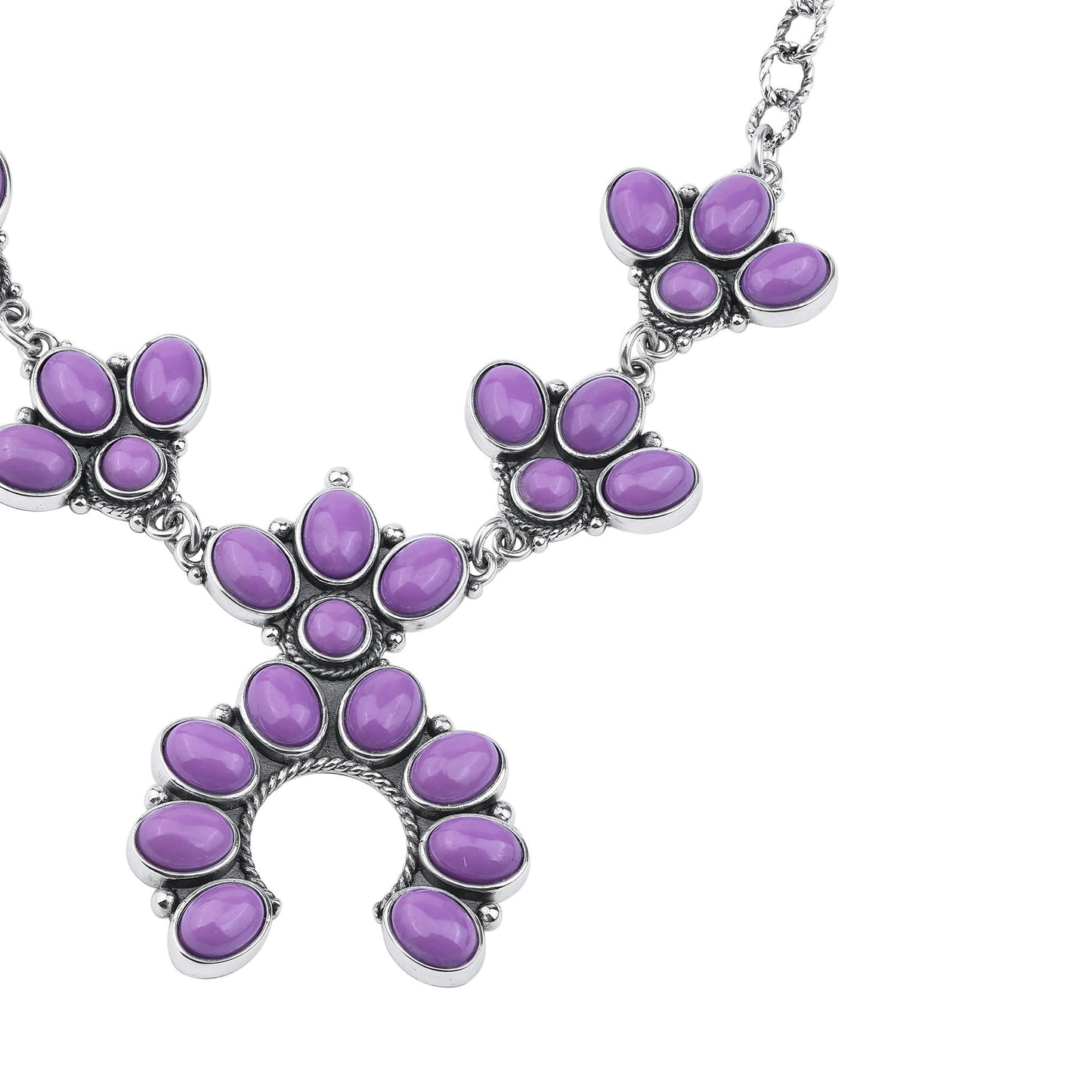 LIMITED EDITION! Sterling Silver Phosphosiderite Cluster Naja Necklace, 18 Inches