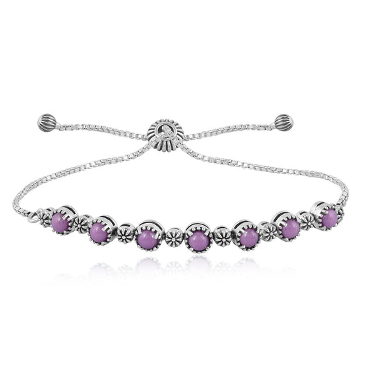 Sterling Silver Phosphosiderite Adjustable Friendship Bracelet