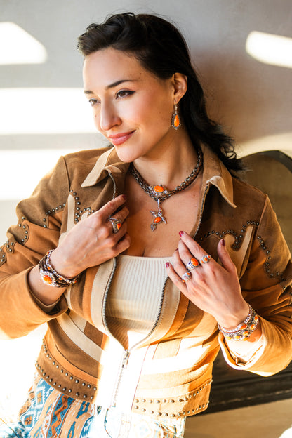 EXCLUSIVELY OURS! Sterling Silver Charoite and Phosphosiderite Oval and Marquise Pendant Enhancer