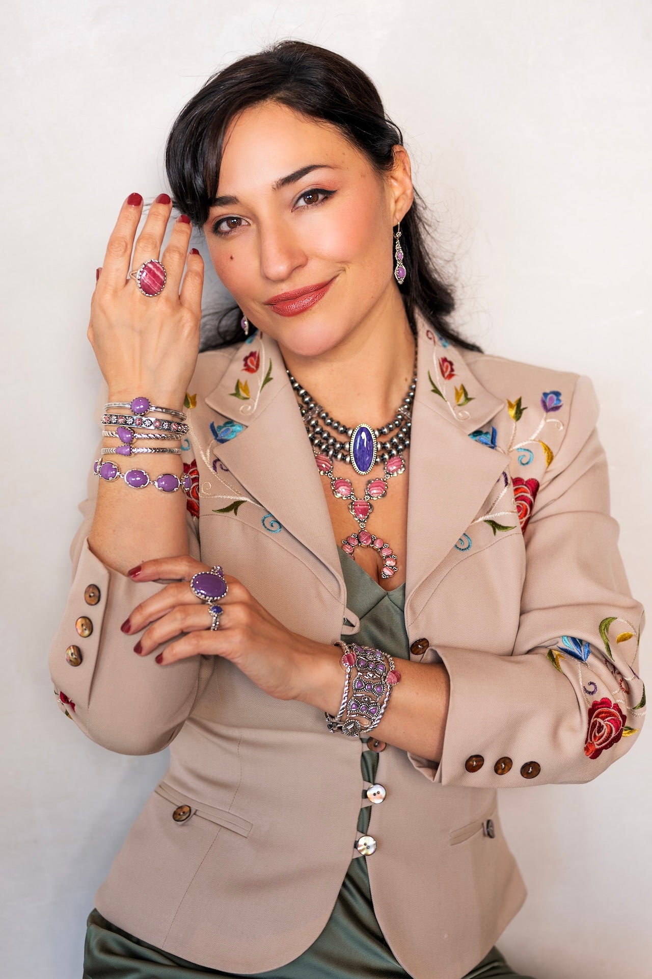 EXCLUSIVELY OURS! Sterling Silver Phosphosiderite Oval Cabochon Toggle Bracelet, Sizes Small to Large