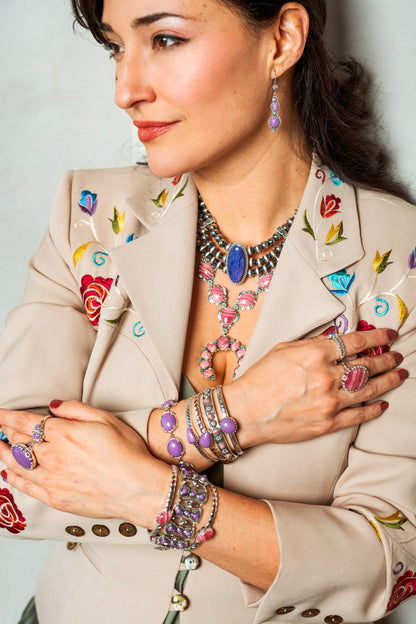 EXCLUSIVELY OURS! Sterling Silver Phosphosiderite Oval Cabochon Toggle Bracelet, Sizes Small to Large