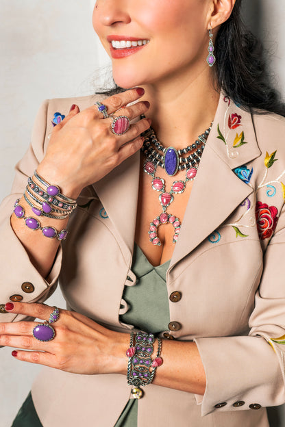 EXCLUSIVELY OURS! Sterling Silver Phosphosiderite Oval Cabochon Toggle Bracelet, Sizes Small to Large